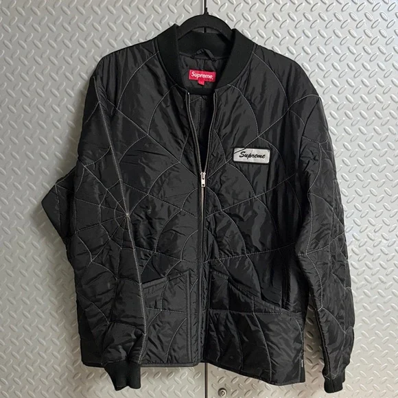 Supreme Black Quilted Bomber Jacket - Picture 1 of 8